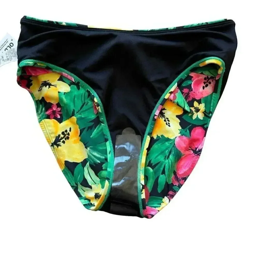 Old Navy Tropical Floral High-Waisted Bikini Swim Bottoms SZ XS